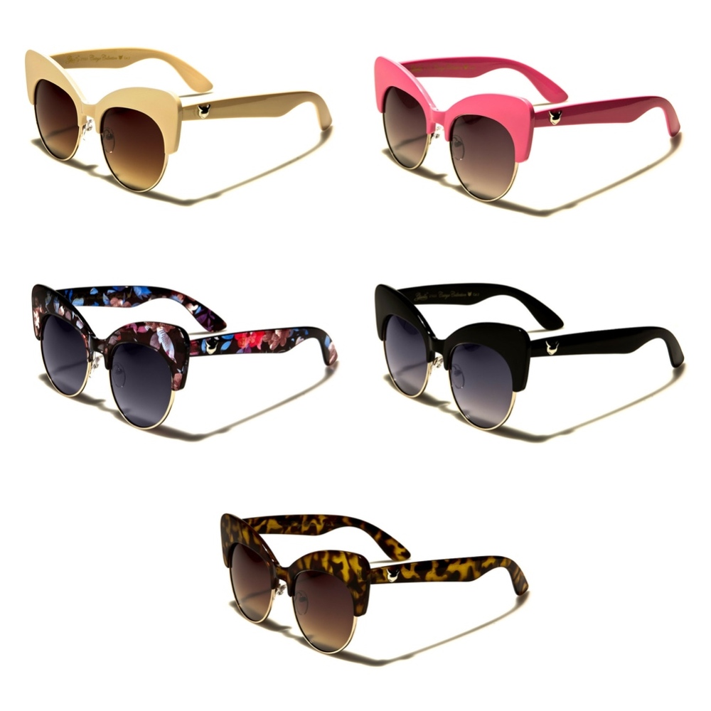 Black Brown Cat Eye Shape Fashion Sunglasses
